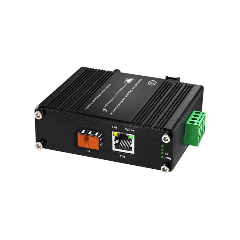 Industrial Gigabit 90W PoE++ Media Converter 1G RJ45+1G SFP