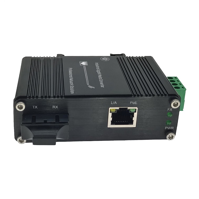 Industrial Gigabit 30W PoE Media Converter 1G RJ45+1G SC