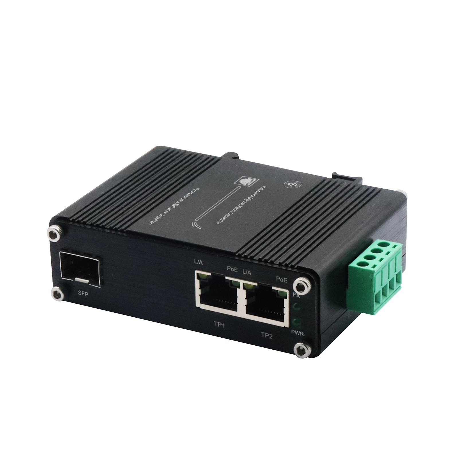 Industrial Gigabit 30W PoE Media Converter 2G RJ45+1G SFP