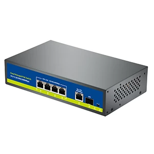4+1+1 Full Gigabit Light Managed PoE Switch with Web/Cloud Management APP
